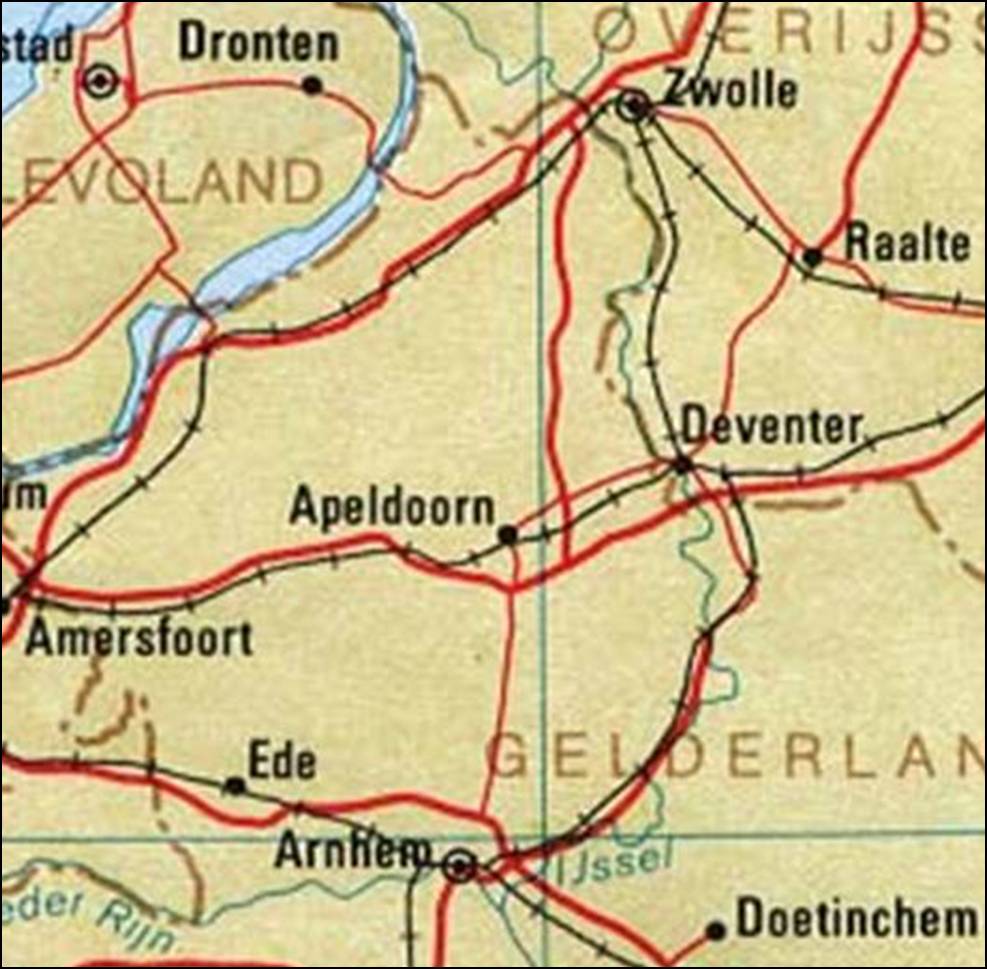 Kaart Gelderland Veluwe Vakantie Nederland en