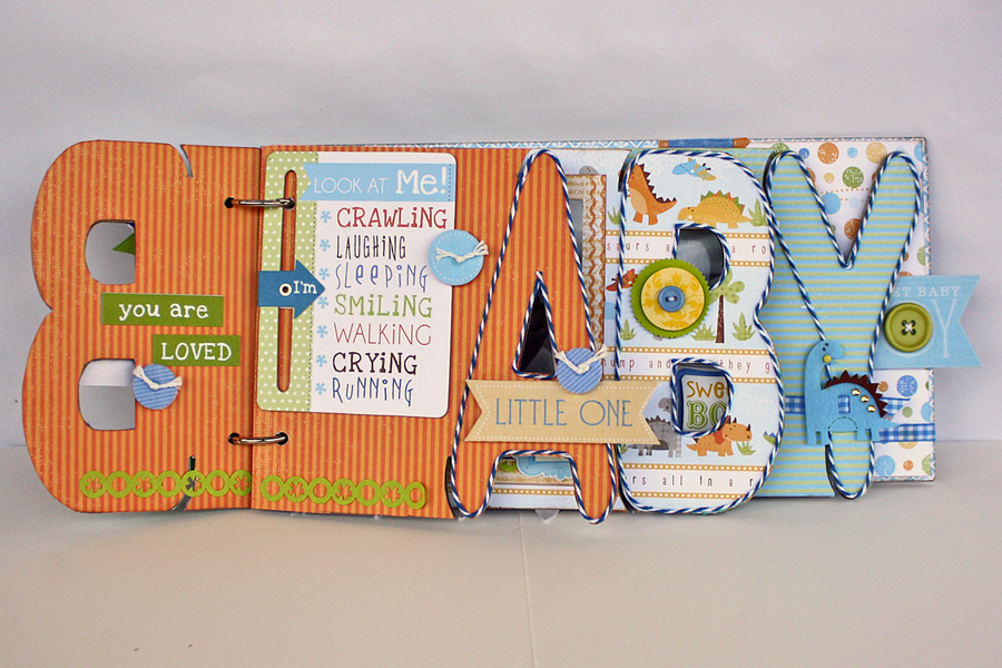 Liz Qualman Designs Baby Saurus Mini Album with LYB