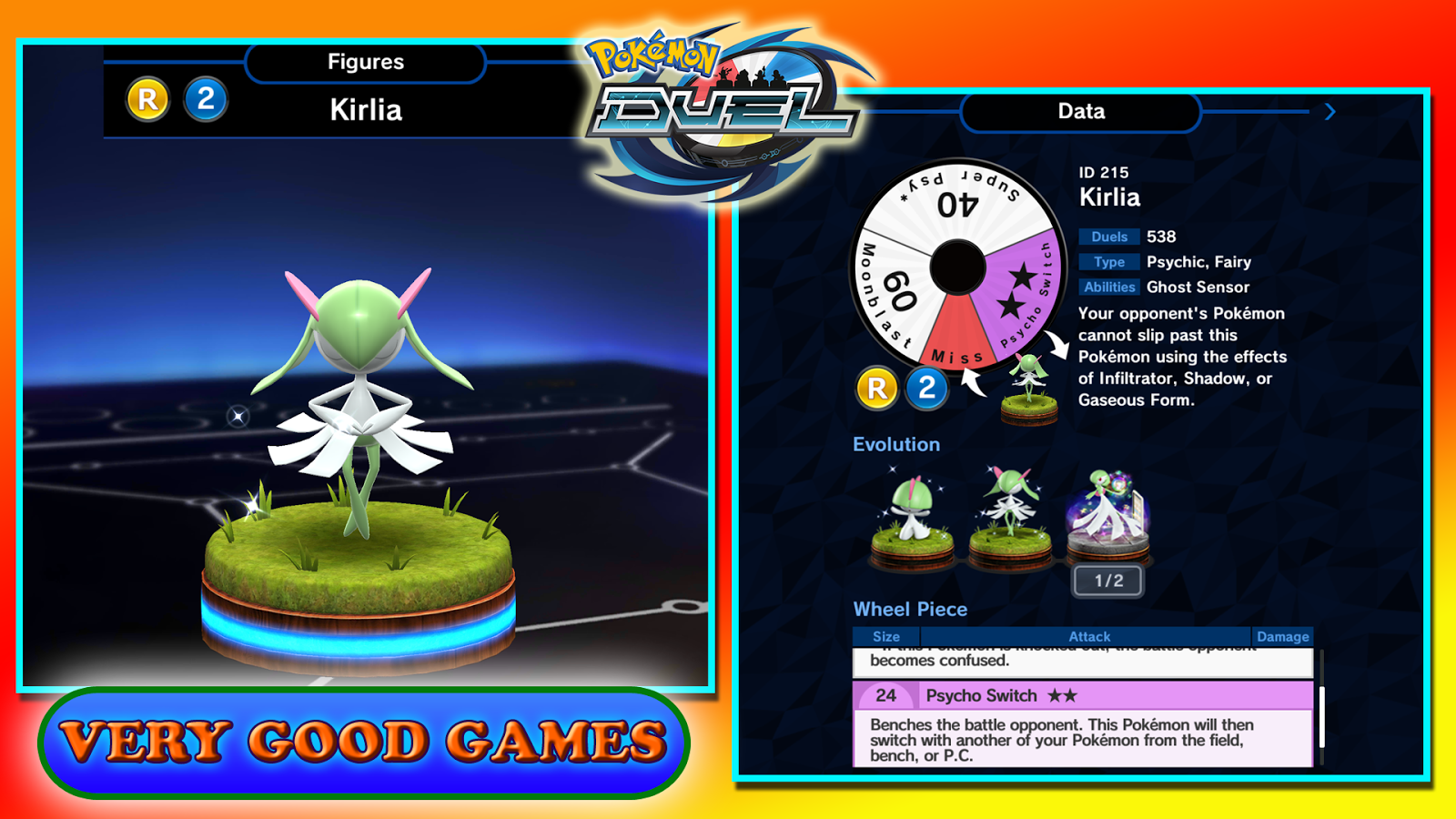 A figure of Kirlia Pokemon in the Pokemon Duel game - a tutorial on the gaming blog Very Good Games