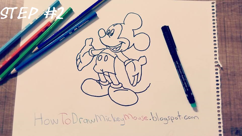 mickey mouse drawing step by step full body