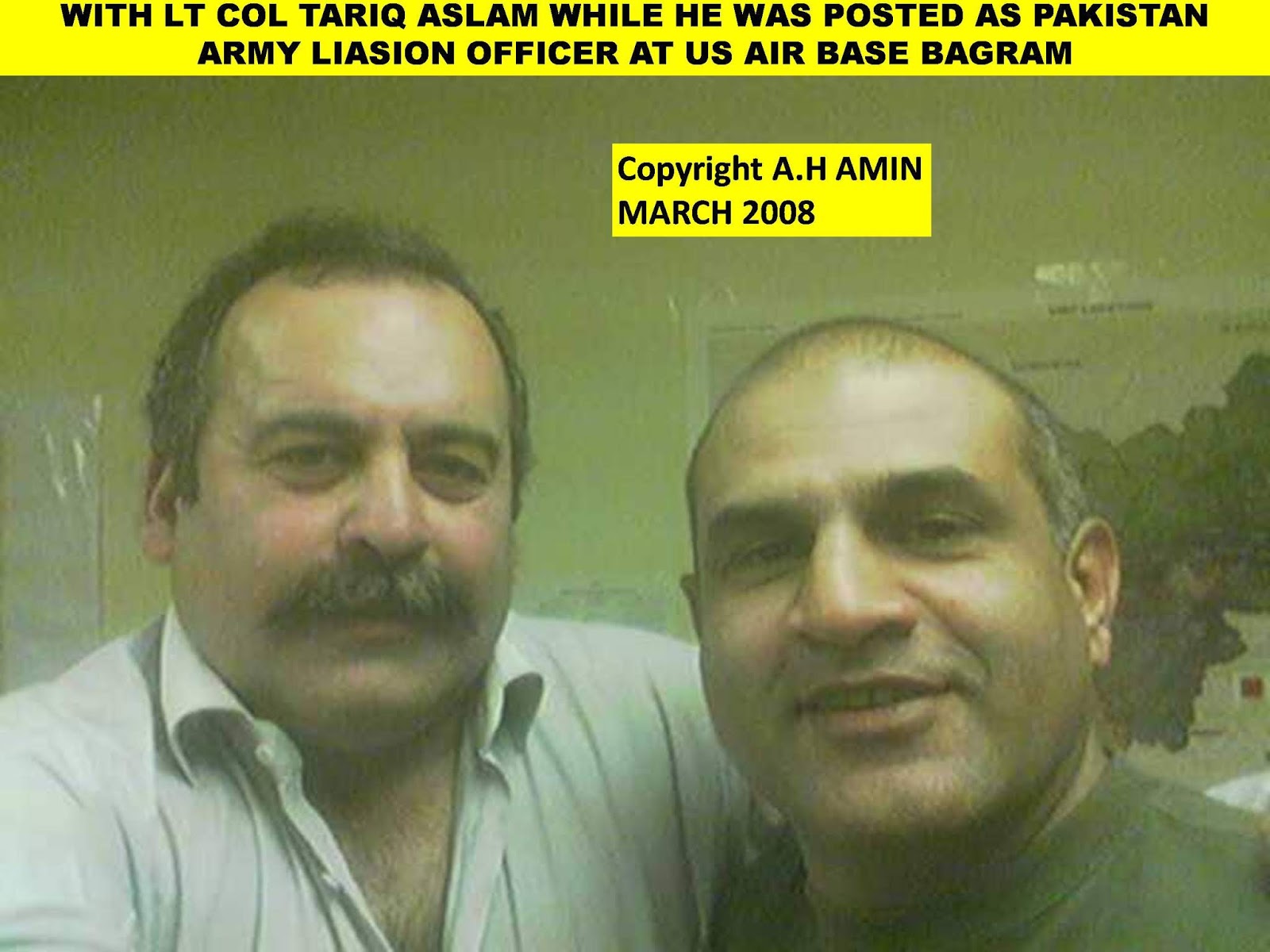 lieutenant colonel tariq aslam was serving in pakistans military operations directorate and posted as liasion officer with us military forces at bagram lieutenant colonel tariq aslam was serving in pakistans military operations directorate and posted as liasion officer with us military forces at bagram