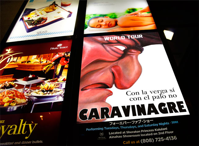 Cartel del espectáculo de Caravinagre en Honolulu, Estados Unidos