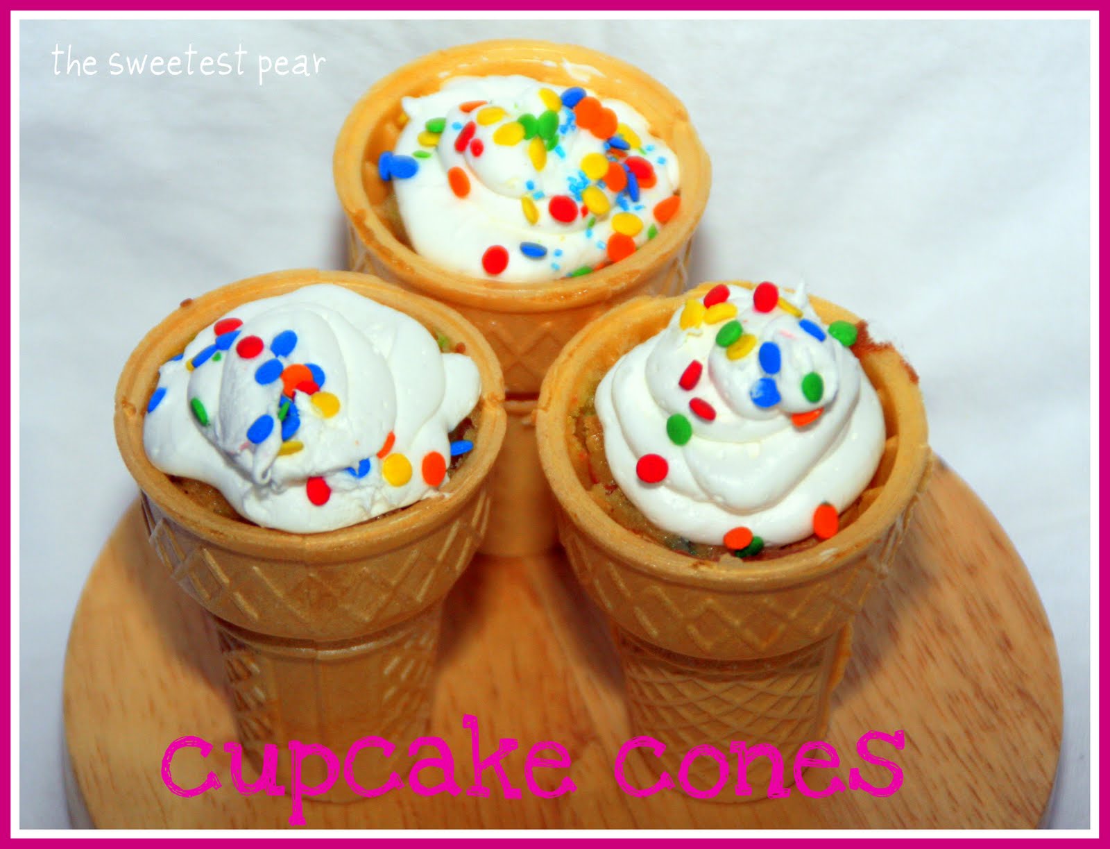 The Sweetest Pear Cupcake Cones