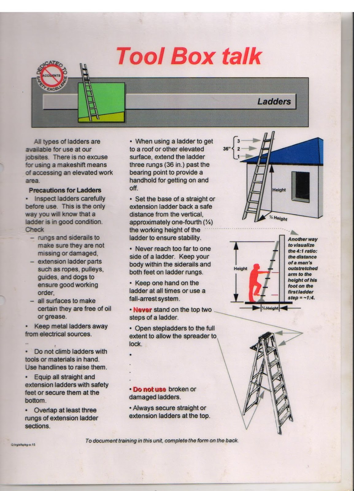 Free Printable Toolbox Talks For Construction