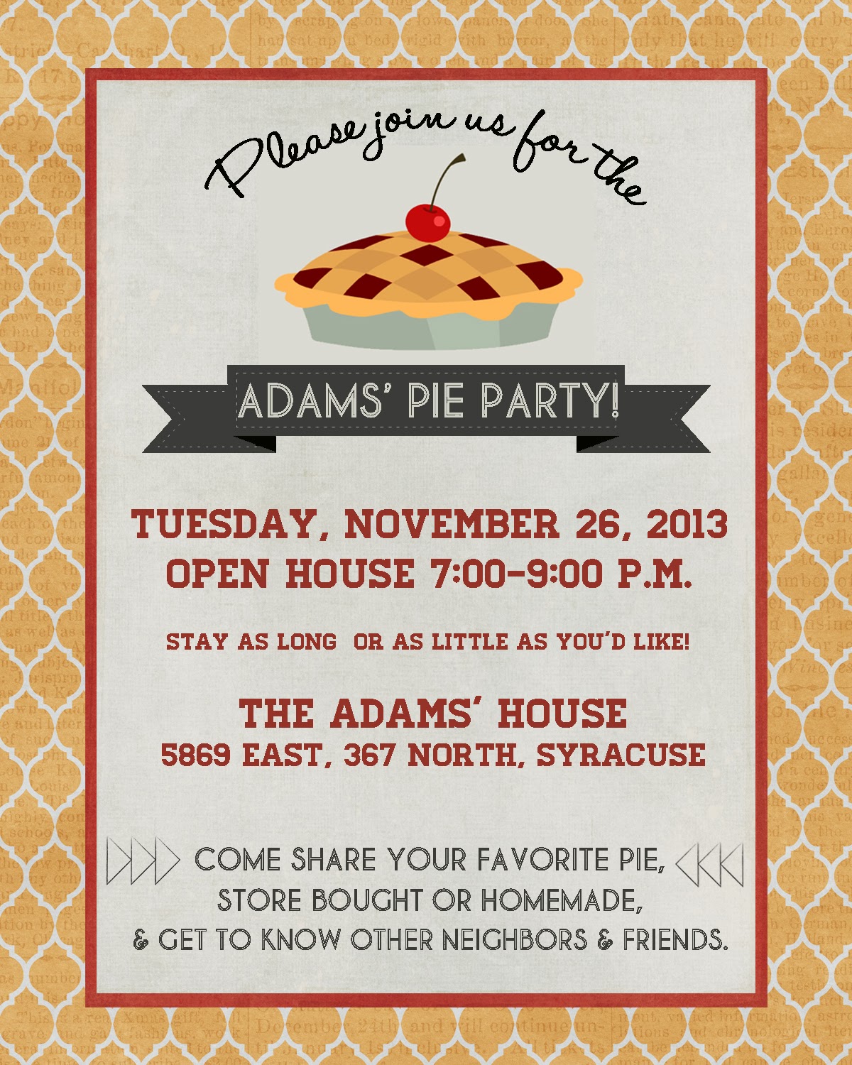 announcements to ponder pie party invitation pie party invitations