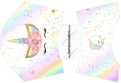 Unicornio y Arco Iris: Cajas para Imprimir Gratis. Unicornio y Arco Iris: Cajas para Imprimir Gratis.