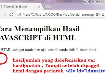 Menampilkan Hasil Javascript pada Halaman
