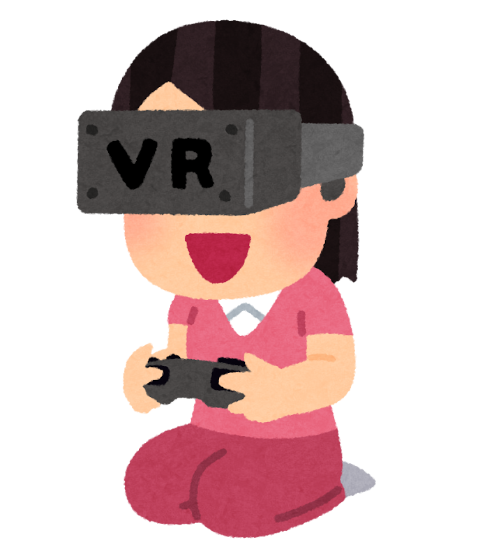 Vrゲームをプレイする人のイラスト 女性 かわいいフリー素材集 いらすとや