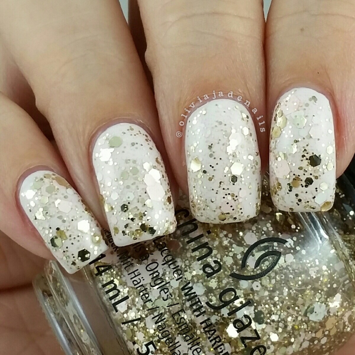 China Glaze Glitter Me This... (over Let's Chalk About This) swatched by Olivia Jade Nails