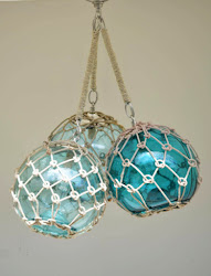 glass lamps fishing coastal inspired floats float chandelier hanging nautical lighting shores cluster along another