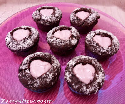 Muffin al cioccolato e lamponi - Dolce per San Valentino