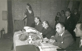 Noce addressing a meeting of textile workers in 1948