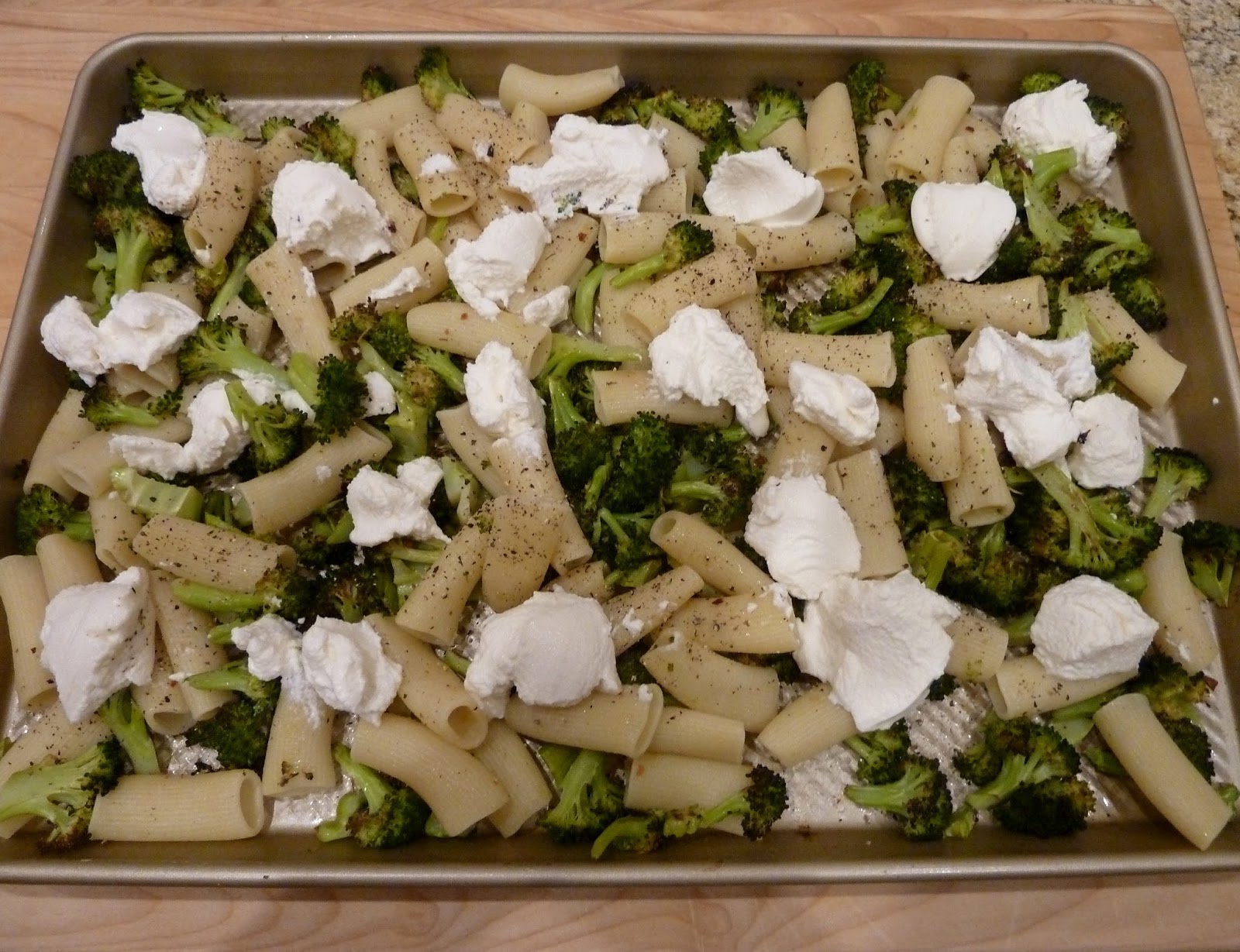 Cracked Pepper Sheet Pan Pasta with Broccoli