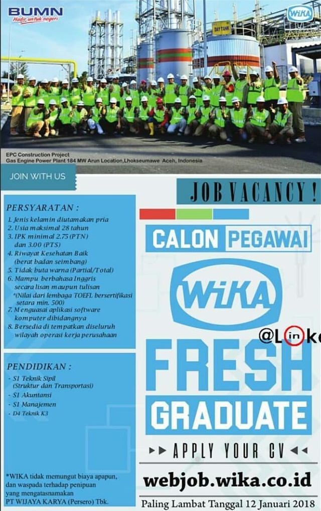 Gambar Lowongan Kerja PT.WIKA