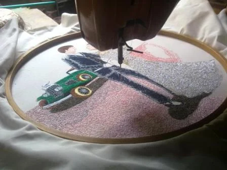Wedding gift embroidery painting.