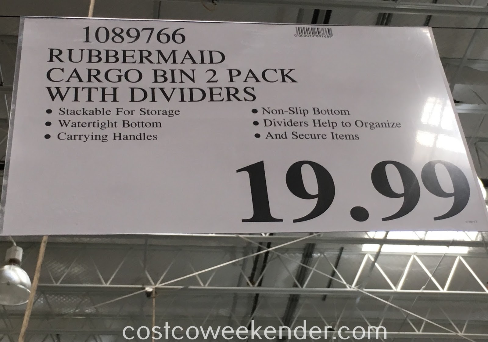 Rubbermaid Wide Cargo Bin (2 pack) Costco Weekender