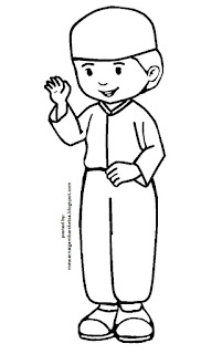 Mewarnai Gambar: Gambar Kartun Anak Mengaji