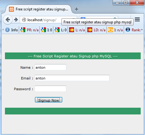 Free Script Register atau Signup PHP MySQL - Smart Blog