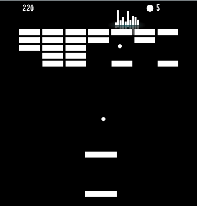 c1ic Arkanoid black and white game.