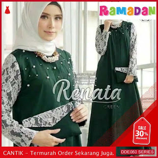 DDE060D50 Dress Brukat Alisa Biru Lebaran Benhur 2019 Terusan BMGShop