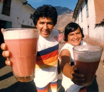 Los Shapis Foto de los vocalistas de Los Shapis con su vaso de chicha