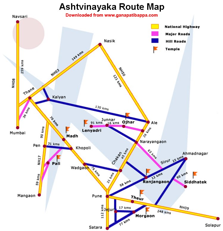 Ashtavinayak Route Map 
