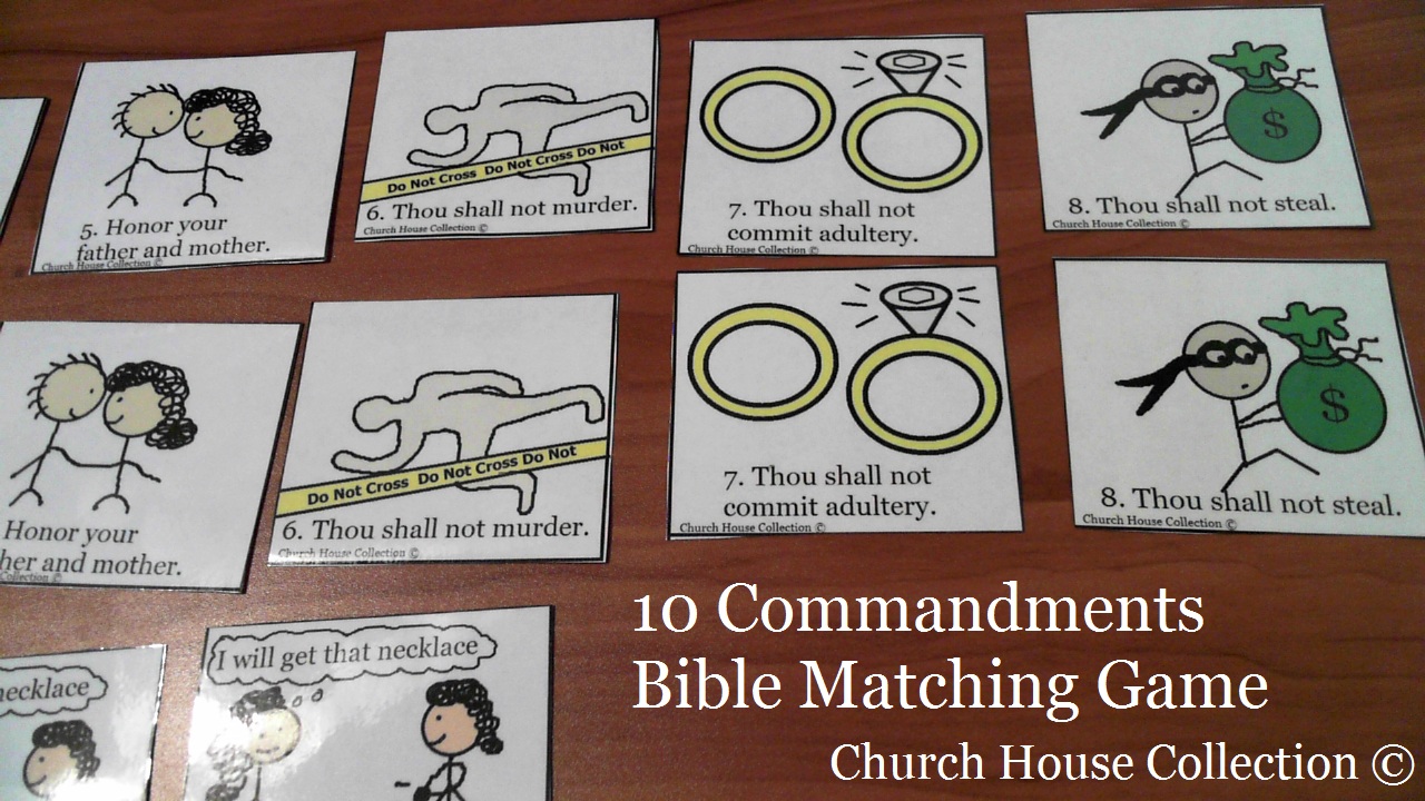 Church House Collection Blog 10 Commandments Bible Matching Game 