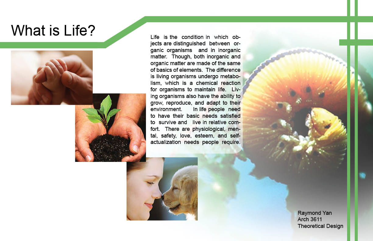 Theoretical Design Spring '11 Essentials of Life by Raymond Yan