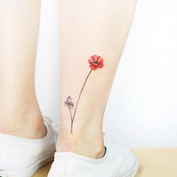 Mini tatuagens femininas para os tornozelos Mini tatuagens femininas para os tornozelos