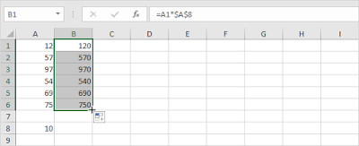 multiply a column contain number