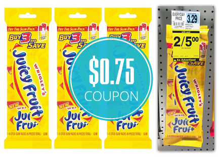 Clipping Chix: Ceremony Help: Juicy Fruit Gum 3 Pack $0.75/1 photo about Gum Coupons Printable titled Clipping Chix: Ceremony Guidance: Juicy Fruit Gum 3 Pack $0.75/1