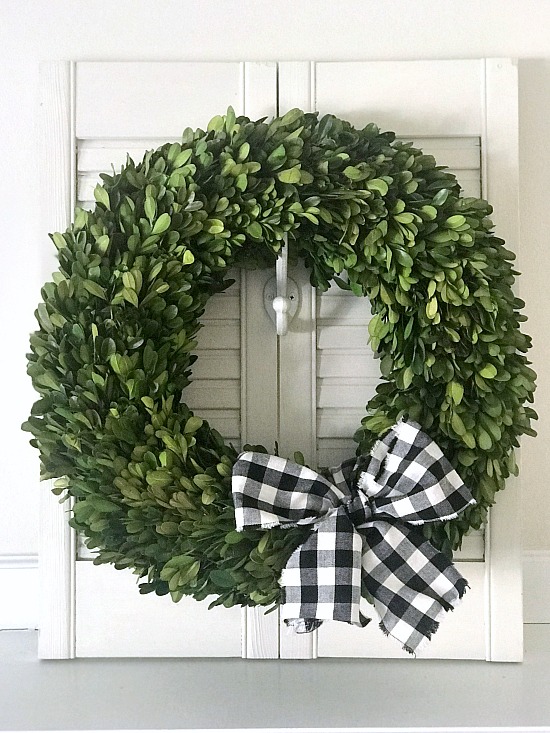 Hang a boxwood wreath