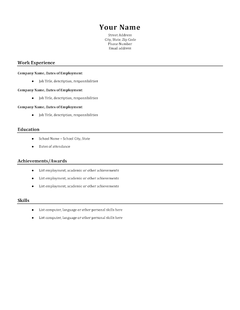 Simple Resume Samples | Sample Resumes