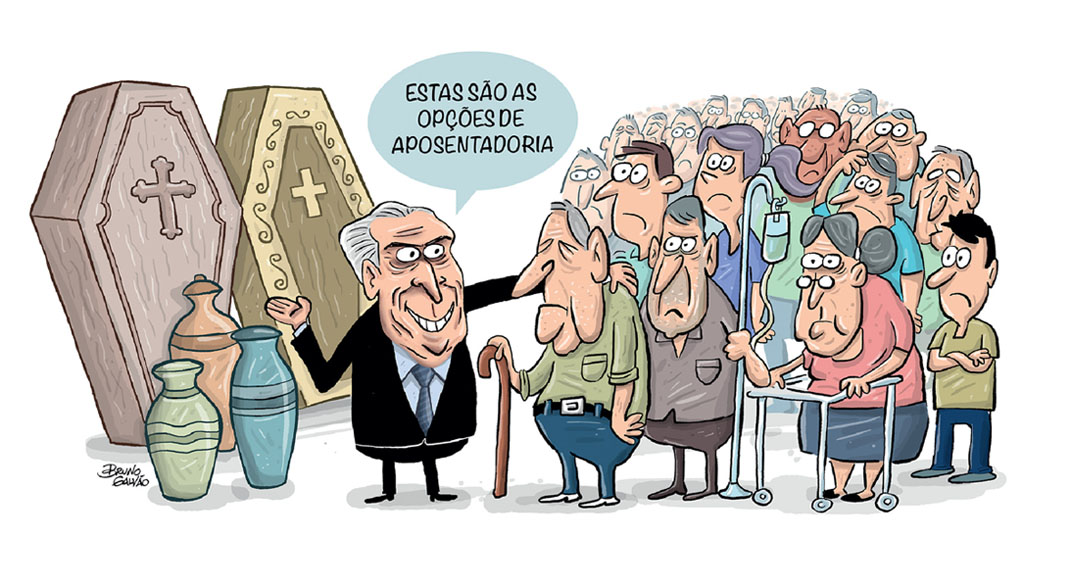 Resultado de imagem para REFORMA DA PREVIDENCIA charges