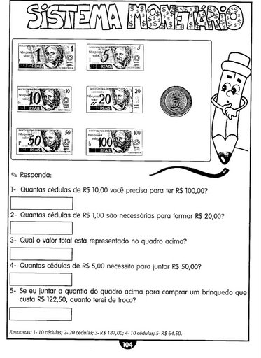 ATIVIDADES COM SISTEMA MONETÁRIO ATIVIDADES COM SISTEMA MONETÁRIO