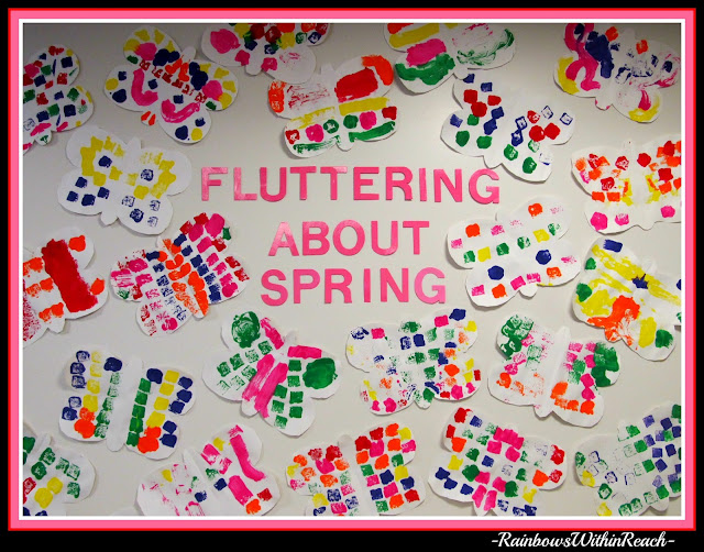 photo of: Bulletin Board for Spring Butterfly Preschool Art