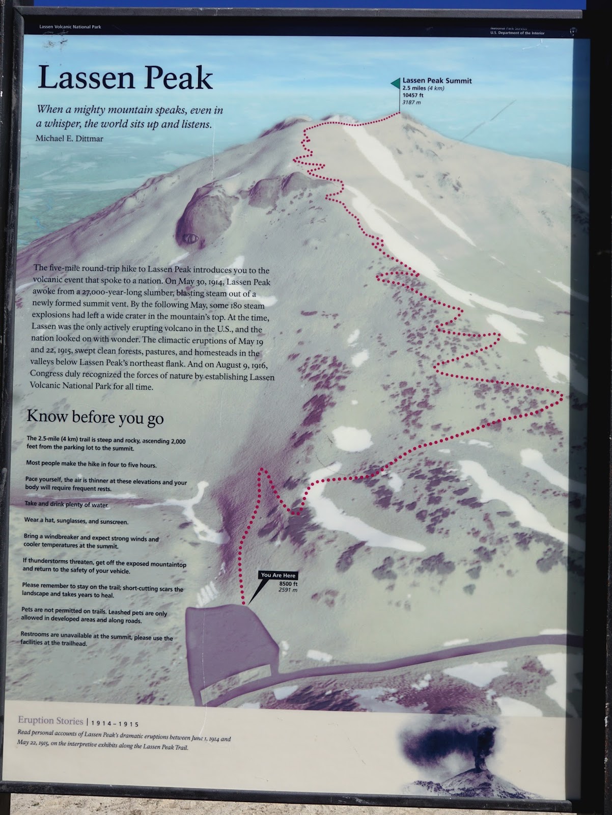 Lassen Peak Volcano Map Trail%2Bschematic