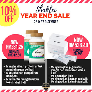 Shaklee Year End Sale 26hb - 27hb Disember 2018