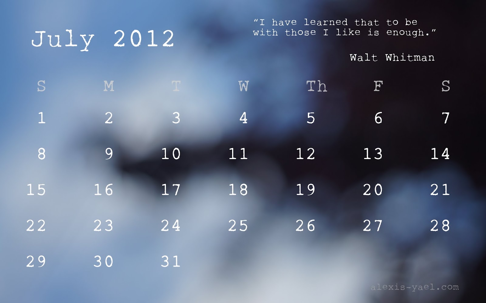 my monthly desktop calendar
