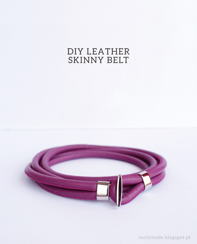 How to make: DIY Leather Skinny Belt - Curly Made.blogspot.pt #crafts #diy #tutorial #belt #fashion #style