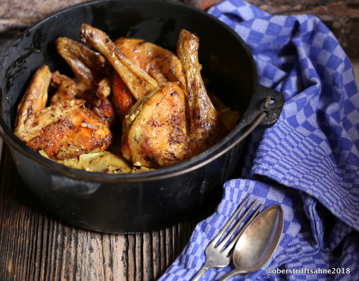 Wieder mal Huhn: Heute knusprig, mit Currysauce und Pak Choi