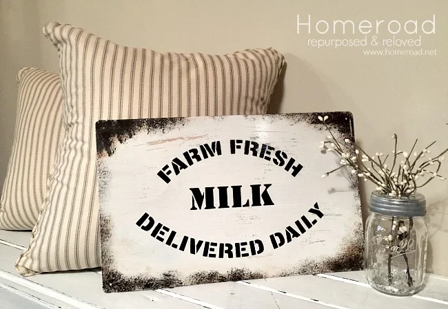 How to Make a Rusty Enamel Farm Fresh Milk Sign