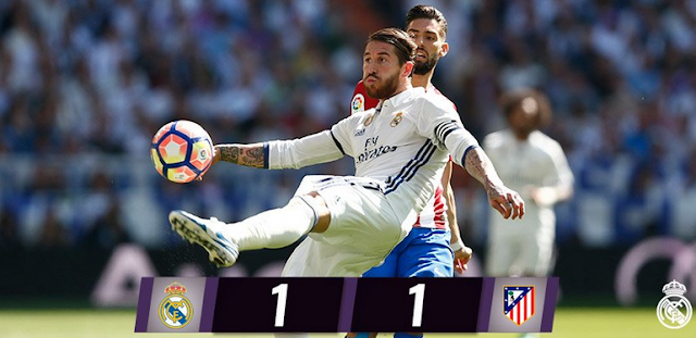 Hasil Derby Real Madrid 1-1 Atletico Madrid, Sabtu 8 April 2017 Hasil Derby Real Madrid 1-1 Atletico Madrid, Sabtu 8 April 2017