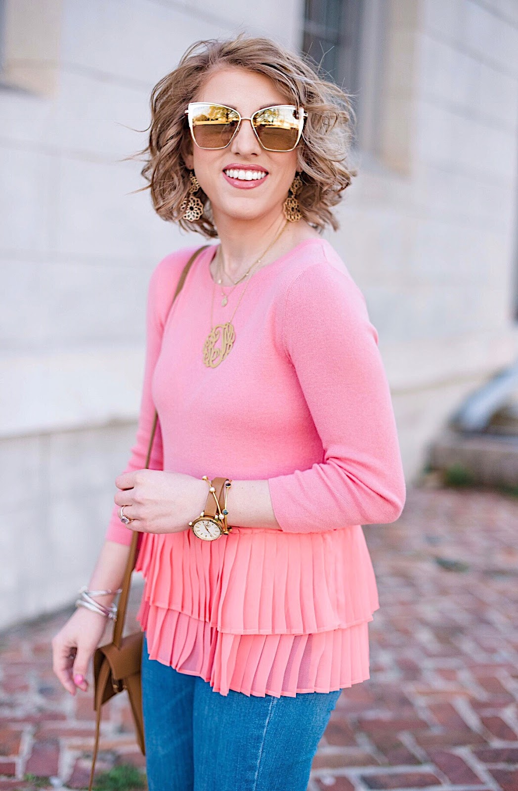 Transition to spring - Ruffle Hem Sweater - Click through for more on Something Delightful Blog