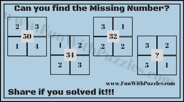 Find the missing Number Maths Brain Teaser for Kids