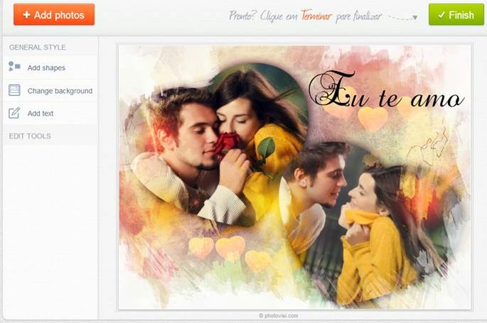 colagem com fotos dos namorados