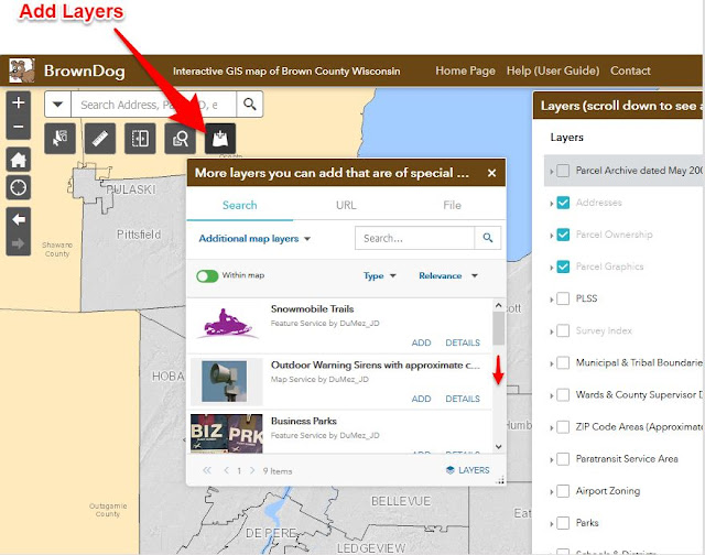 Brown Dog Gis Map Brown County Gis / Land Information Office: How To Add Layers To The Browndog  Map