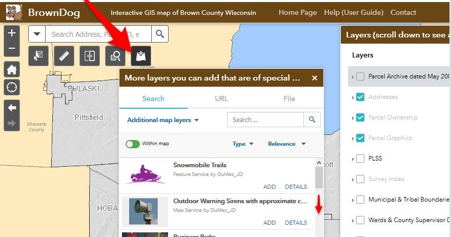 Brown Dog Gis Map Brown County Gis / Land Information Office: How To Add Layers To The Browndog  Map