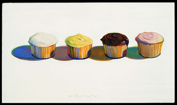 wayne thiebaud cupcake. Wayne Thiebaud. Four Cupcakes