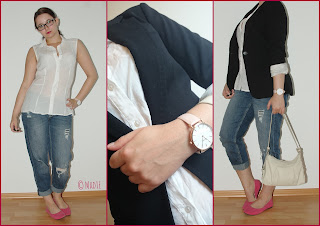 Outfit Boyfriend Jeans, Pink Shoes